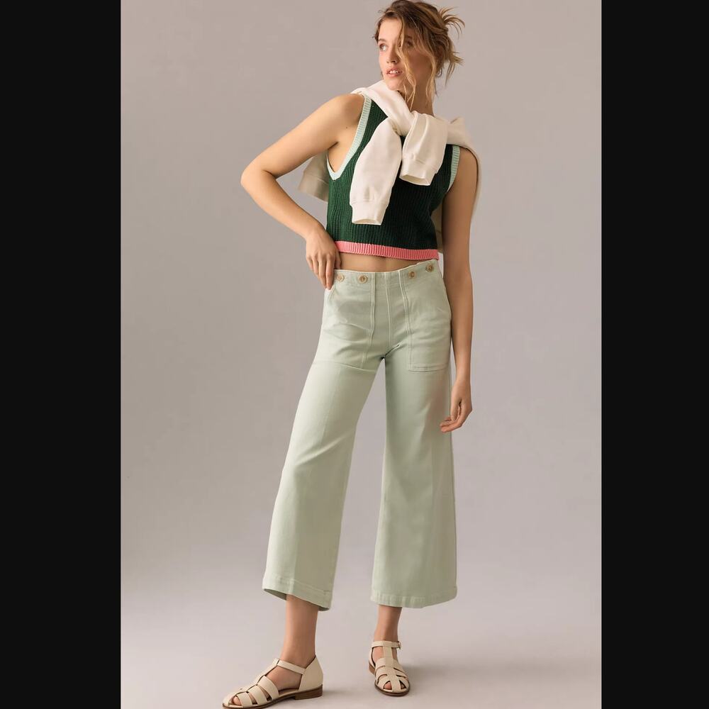 Anthropologie Kit Cropped High-Rise Wide-Leg Jeans -New 30 Waist